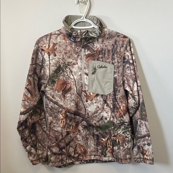 Cabela's Youth Camouflage Quarter-Zip Pullover - Picture 1 of 6